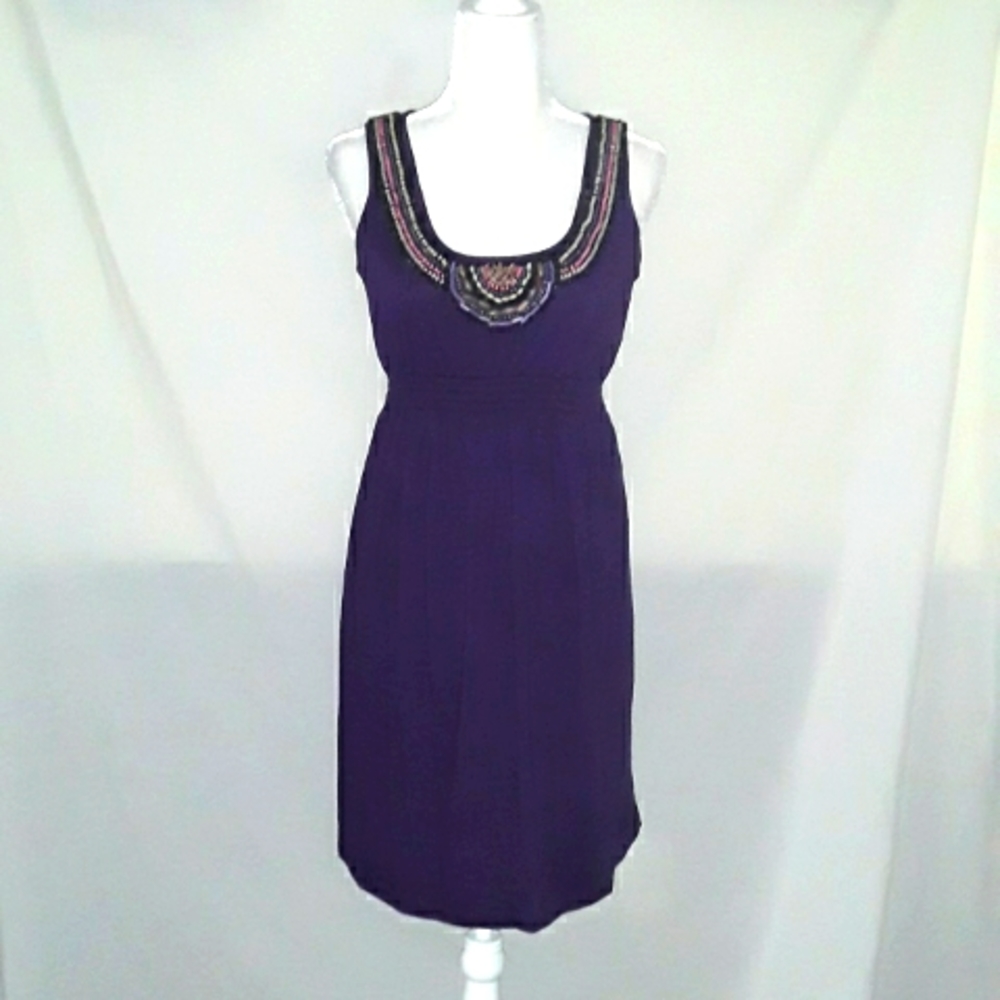 Motherhood Maternity Purple Beaded Dress